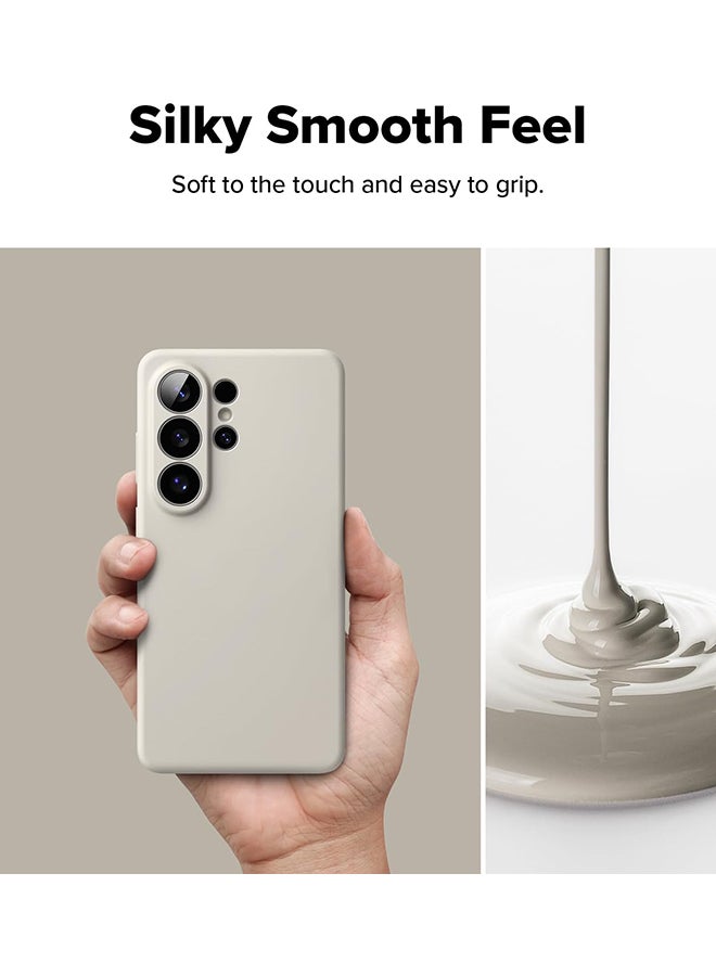 Ringke Silicone Magnetic For Samsung S26 Ultra Case Cover Powerful Magnet Long Lasting Silky Feel Anti-Fingerprint S26 Ultra Back Cover- Stone Stone - Image 4