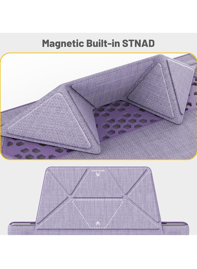 Case for MacBook Air 13.6 Inch Case,Foldable Stand and Mouse Pad/Bag,Plastic Hard Shell,Woven Fabric Protective Cover for MacBook Air 13.6 Inch(2022/2024)[M2 A2681/M3 A3113](Purple)  - Image 2