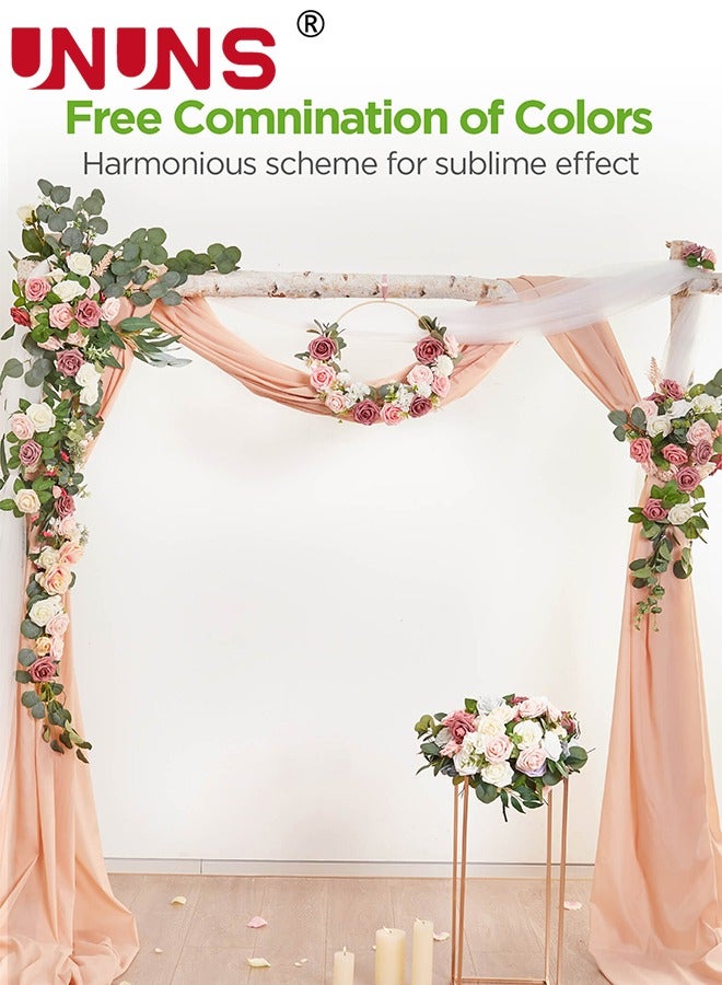 UNUNS Artificial Flowers Real Looking,25 Pcs Fake Roses With Stems,Ealistic Fake Roses For DIY Wedding Bouquets,Floral Arrangements Party,Tables Home Decorations-Blush Pink - Image 4