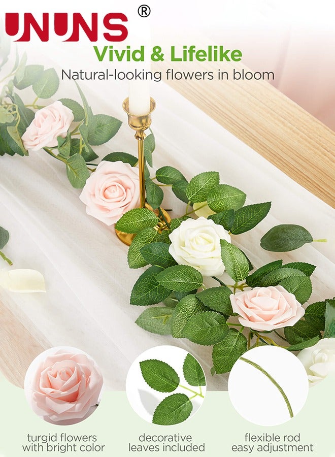 UNUNS Artificial Flowers Real Looking,25 Pcs Fake Roses With Stems,Ealistic Fake Roses For DIY Wedding Bouquets,Floral Arrangements Party,Tables Home Decorations-Blush Pink - Image 2