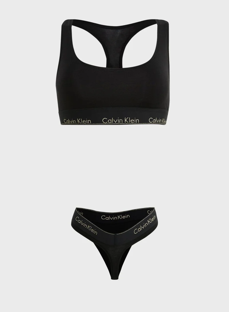 CALVIN KLEIN Logo Band Bra & Brief Set