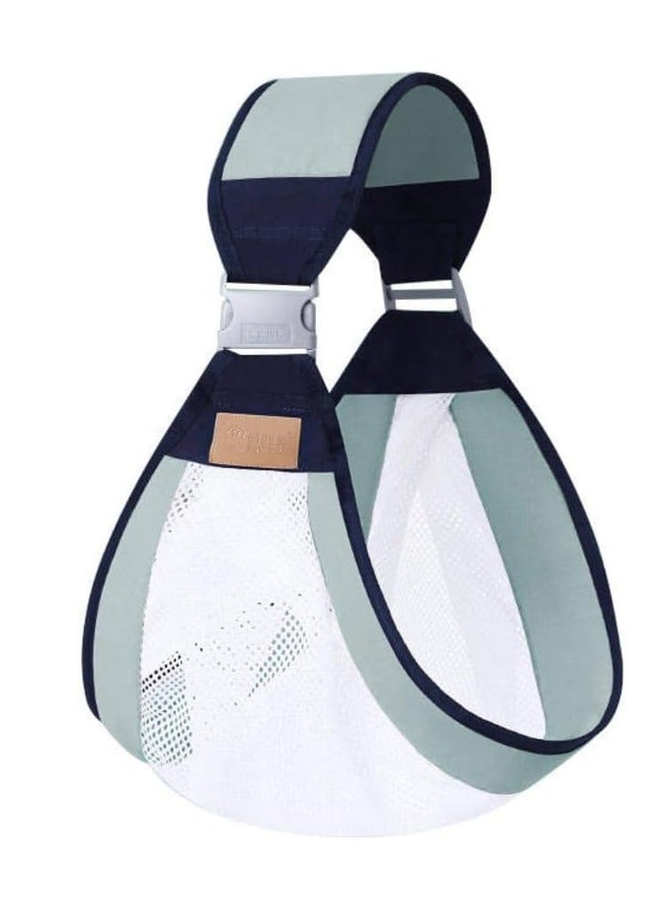 شنطة حمل أطفال من حديثي الولادة إلى الصغار- شبكية ثلاثية الأبعاد مريحة للأطفال من عمر 0 إلى 3 سنوات قابلة للتعديل خفيفة الوزن ومزودة بمسامات للتهوية - لون اخضر - Image 2