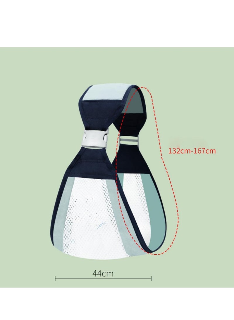 شنطة حمل أطفال من حديثي الولادة إلى الصغار- شبكية ثلاثية الأبعاد مريحة للأطفال من عمر 0 إلى 3 سنوات قابلة للتعديل خفيفة الوزن ومزودة بمسامات للتهوية - لون اخضر - Image 3