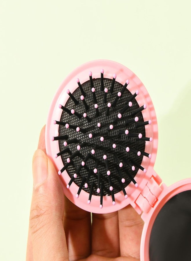 YOJOR 9 Pack Mini Hair Brush Foldable Travel Hair Brushes with Mirror Round Portable Folding Pocket Hair Brush Mini Comb Compact Travel Size Massage Comb for Men Women - Image 5