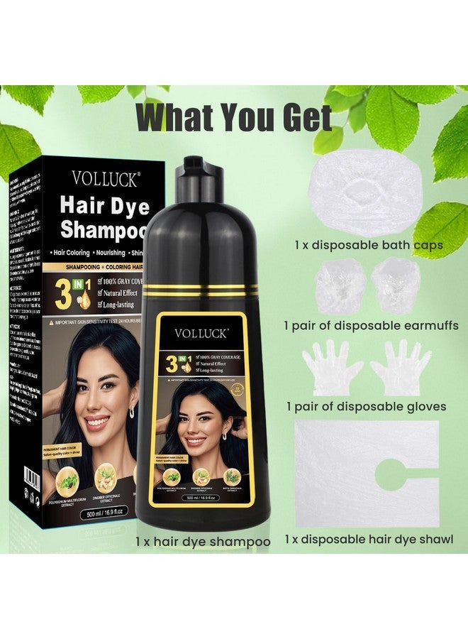 VOLLUCK Shampoo for Women Men, 16.9Fl Oz Instant Hair Color Shampoo for Gray Hair Coverage, Long Lasting 3-In-1 Hair Coloring Dye (Dark Brown) - Image 5