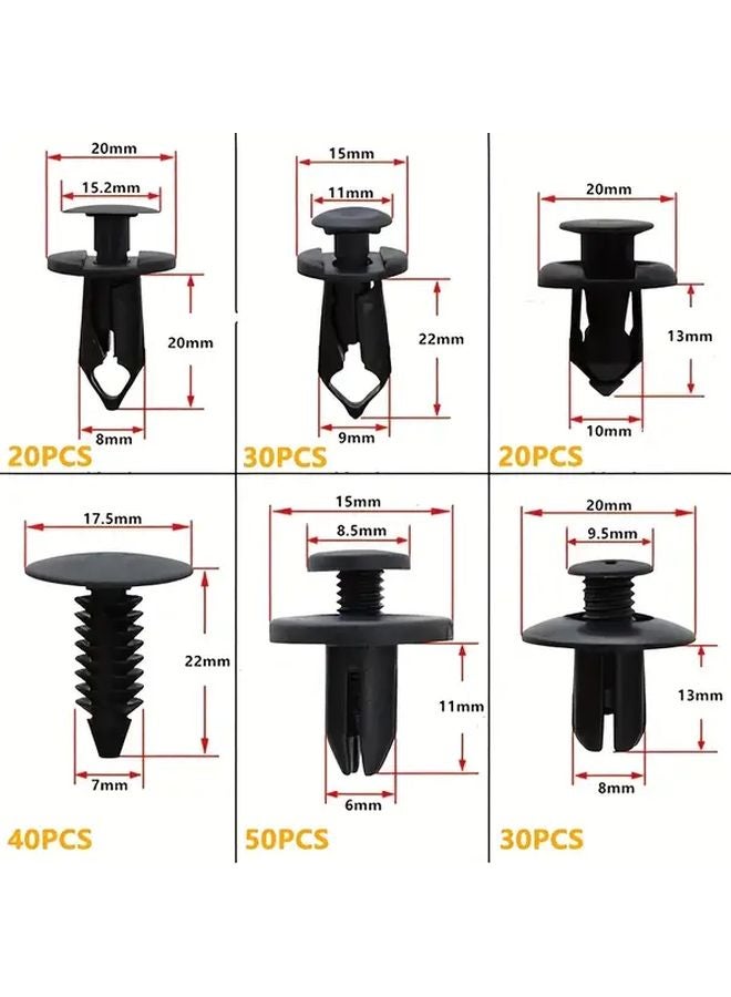 380 قطعة من مشابك صدادات النايلون ومسامير هيكل السيارة العالمية، مثبتات دفع الصدام البلاستيكية - Image 3