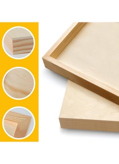 Falling In art Falling in Art 2 Pack Unfinished Wooden Canvas Panels, 9x12 Gallery Birch Wood Panels Kit, 1 1/2" Deep Art Cradle Boards for Acrylic Painting, Pouring and Burning  - Image 5