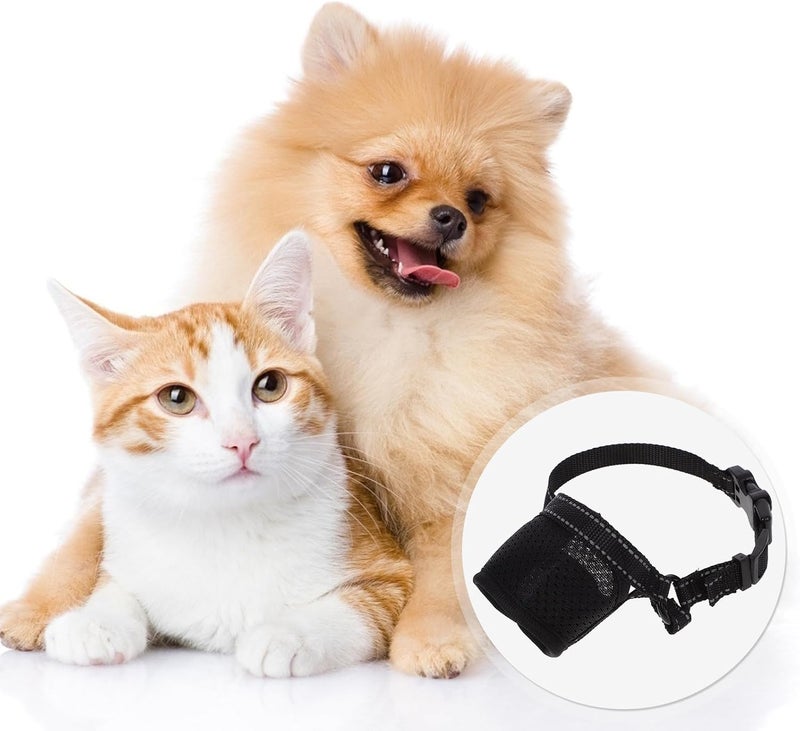 GALPADA Adjustable Black Dog Muzzle for Small Dogs, Anti-Barking Breathable Air Mesh Mouth Cover, Outdoor Walking Training Muzzle, Bite and Ingestion Prevention - Image 4