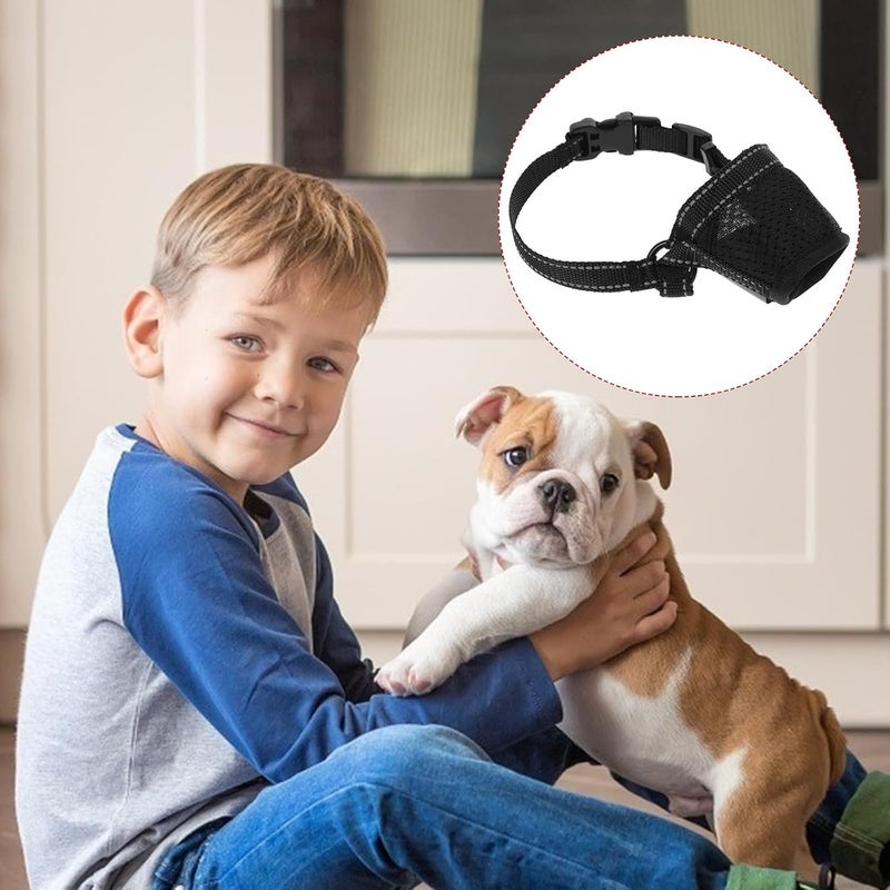 GALPADA Adjustable Black Dog Muzzle for Small Dogs, Anti-Barking Breathable Air Mesh Mouth Cover, Outdoor Walking Training Muzzle, Bite and Ingestion Prevention - Image 5