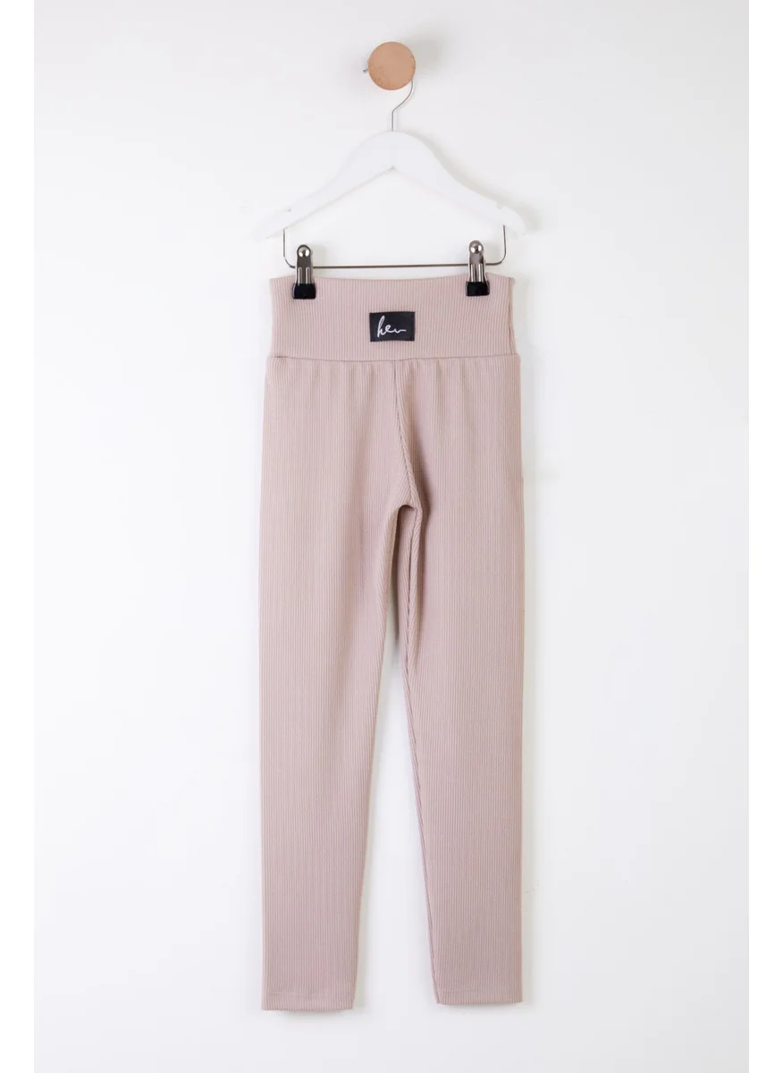 Tofisa Girls Beige Skinny Leggings - 25509