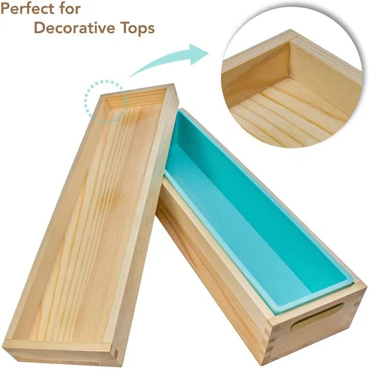 Hepgodin Wooden Soap Molds for Soap Making Large- 5 lb Soap Molds Loaf with Cover, Rectangle Silicone Soap Loaf Molds 77 oz (5 lb Standard Mold) - Image 4