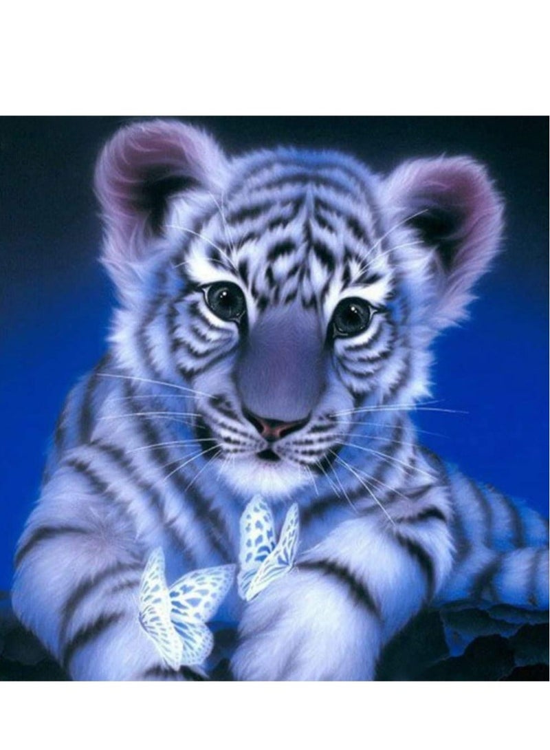 كابتن تيك Best Gift for Kids or Families,Diamond Painting Kits For Adults Kids,DIY Diamond Painting Kits Tiger Full Drill Square Resin Stick Paste Home Decor Wall Decorative Painting (20X20) - Image 1