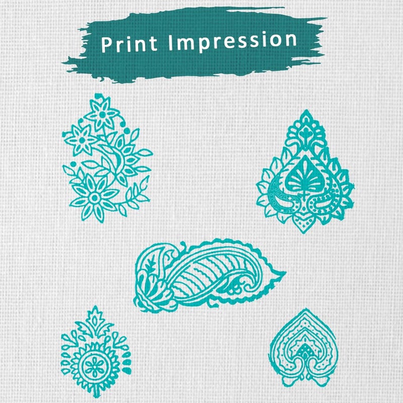 TWOGRAMS | Set of 5 | Wooden Indian Traditional Design Printing Stamps/Blocks for Printing Saree Border/Dresses/Craft Card Making/Scrapbook/Clay Pottery - Image 3