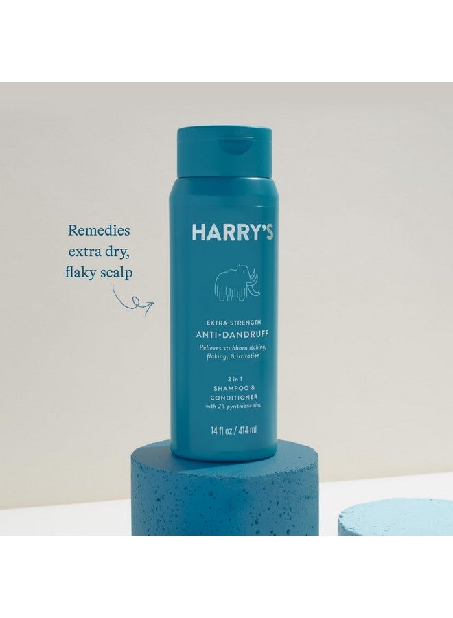 هاري شامبو وبلسم 2 في 1 للرجال مضاد للقشرة بقوة إضافية مع 2% بيريثيون الزنك - 14 أونصة سائلة، 3 عبوات - Image 2