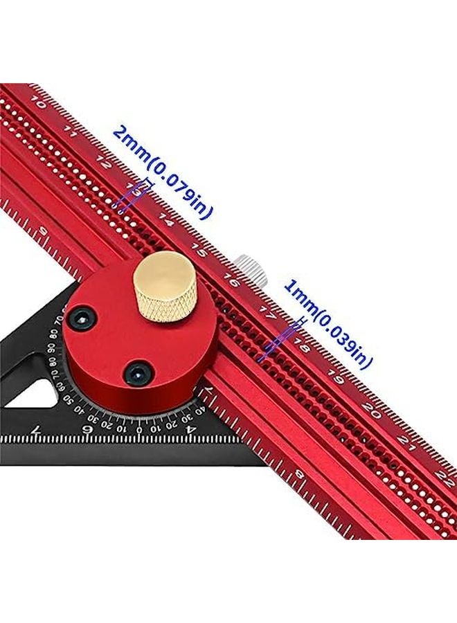 أداة يدوية قابلة للتعديل لقياس وتخطيط النجارة، مسطرة قياس بعلامة خط طولها 400 مم - Image 5