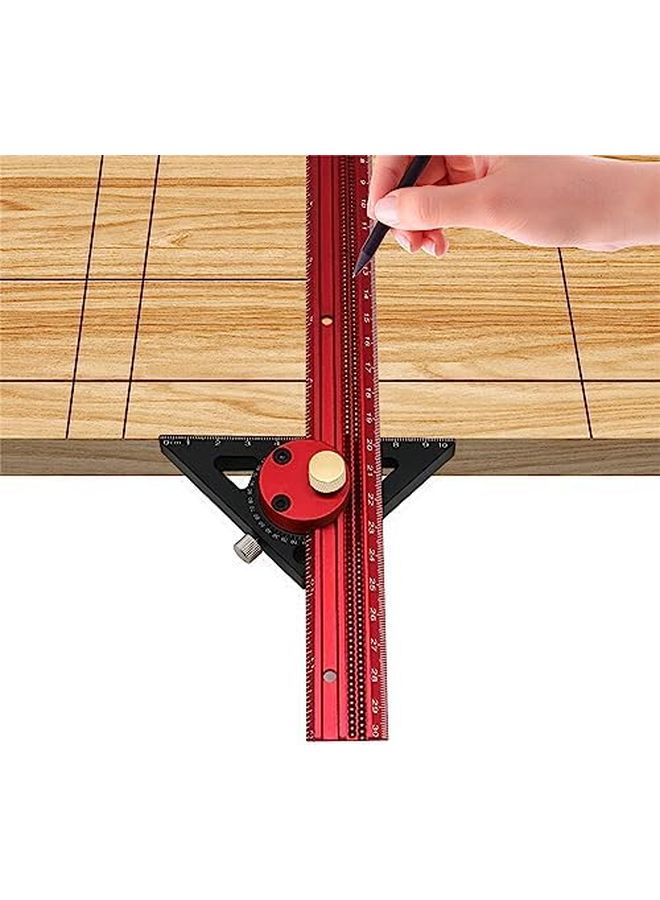 أداة يدوية قابلة للتعديل لقياس وتخطيط النجارة، مسطرة قياس بعلامة خط طولها 400 مم - Image 3