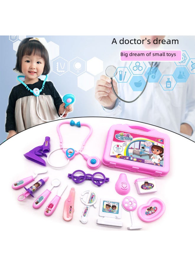 مجموعة ألعاب طبيب مقلدة للأطفال، صندوق تخزين، سماعة الطبيب، ألعاب للأولاد والبنات، مجموعة طبية للعب الأدوار، اللون: أزرق، صندوق واحد - Image 3