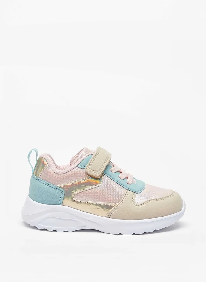Flora Bella By Shoexpress Panelled Sports Shoes with Hook and Loop Closure
