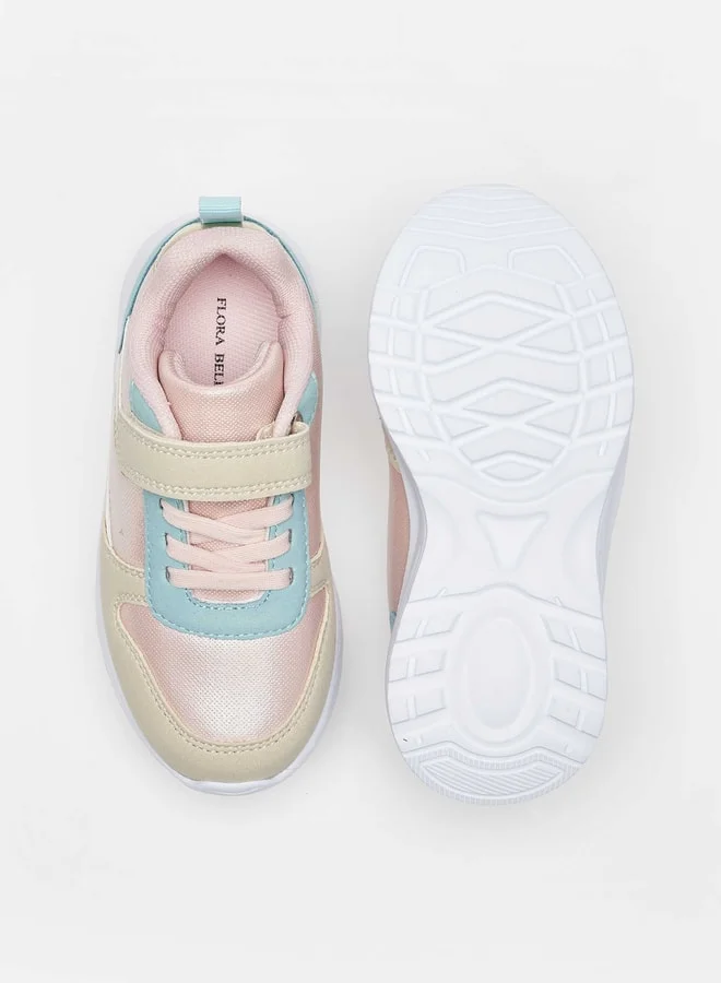 Flora Bella By Shoexpress Panelled Sports Shoes with Hook and Loop Closure