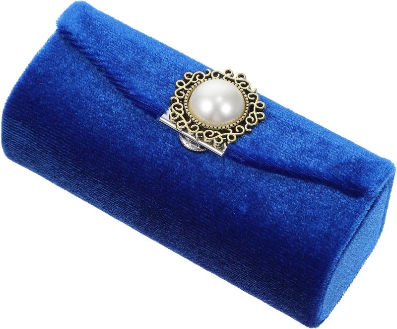 Ladies Vintage Plush Lipstick Case with Mirror, Portable Lip Balm Holder for Travel, Delicate Lipstick Container for Women Handbag - Image 1