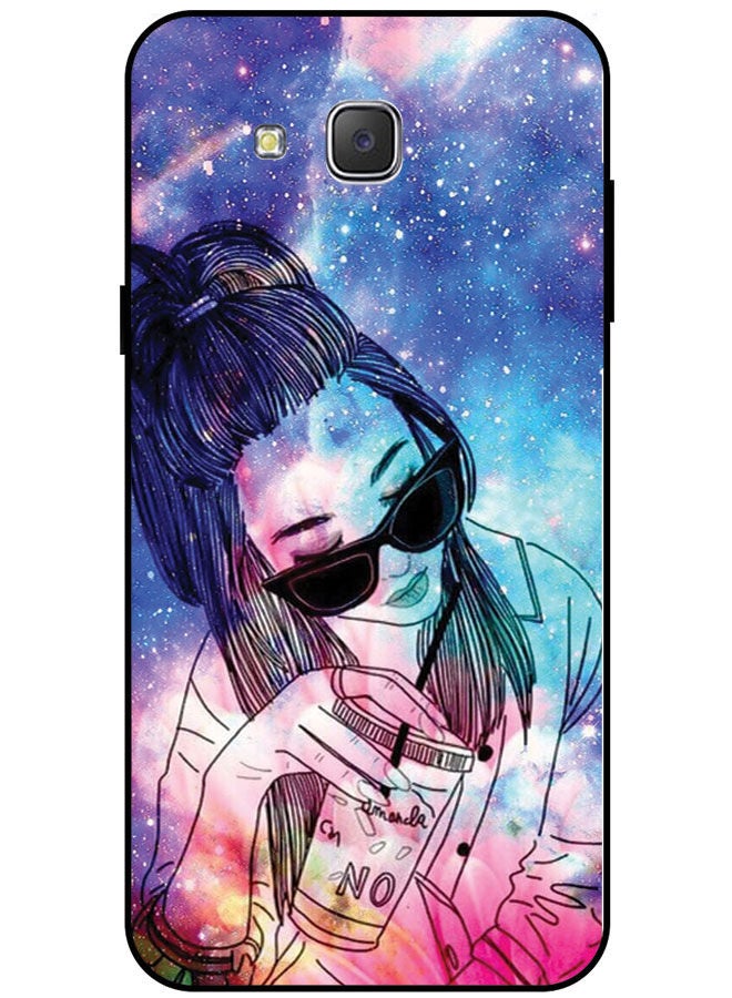 EYE CATCH Protective Case Cover For Samsung Galaxy J7 Smart Series Printed Protective Case Cover for Samsung J7 Girl Drinking Juice - Image 1