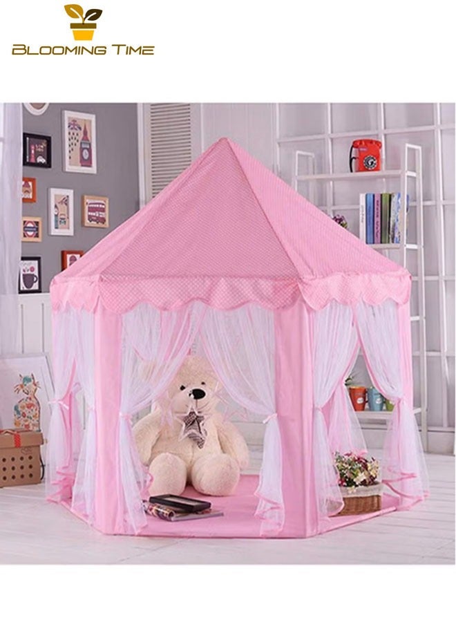 BLOOMING TIME Hexagonal Princess Castle Tent Children's Tent Play House Baby Indoor And outdoor Tent Breathable Net - Image 1