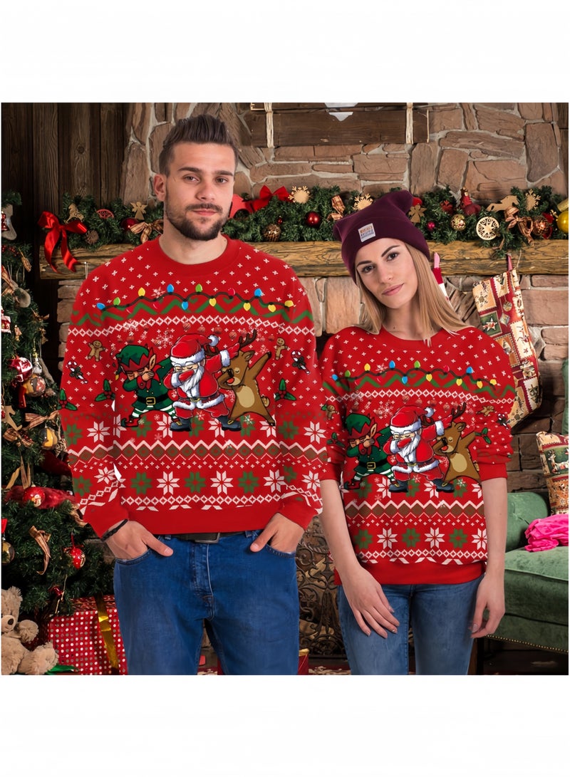 جيجيرو بلوفر مطبوع عليه عبارة "عيد الميلاد" للجنسين، بلوفر مطبوع عليه عبارة "ثلاثية الأبعاد" بطباعة رقمية مضحكة، مناسب للرجال والنساء - Image 3