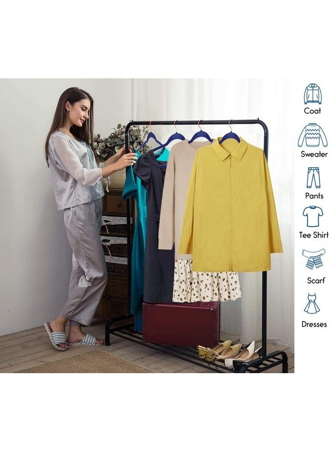 Revwd Revwd Blue Velvet Hangers 10 Pack - Non-Slip Clothes Hanger with 360° Rotatable Hook - Heavy Duty Coat & Pants Hanger - Space-Saving Velvet Hanger for Wardrobe Organization  - Image 2