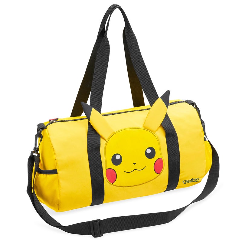 Pokemon Duffel Bag For Kids  Gym Bag Overnight Pikachu Sports Kit Holdall Bag Hand Luggage Bag - Gifts For Boys (Yellow 3D Ears) - Image 1