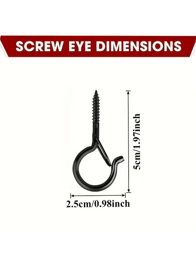 Obsidian Black Q Shaped Rustproof Metal Screw Hooks Heavy Duty Wall Hangers For Home Office - Image 4