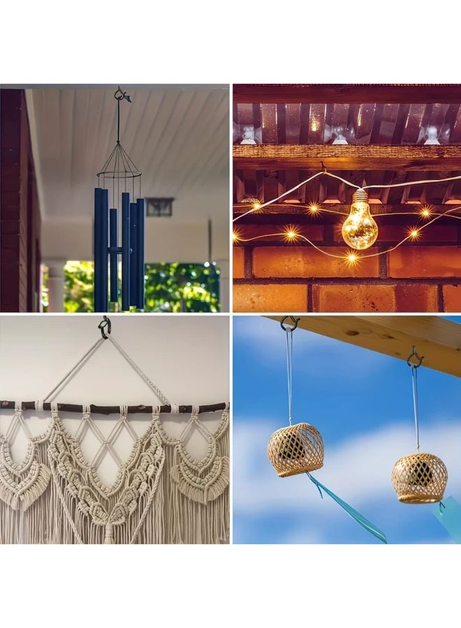 Obsidian Black Q Shaped Rustproof Metal Screw Hooks Heavy Duty Wall Hangers For Home Office - Image 3