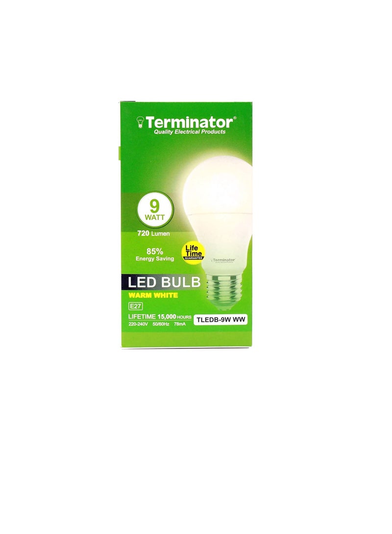 Terminator LED Bulb 9W Warm White E-27 TLEDB-9W WW ESMA Approved Terminator - Image 1