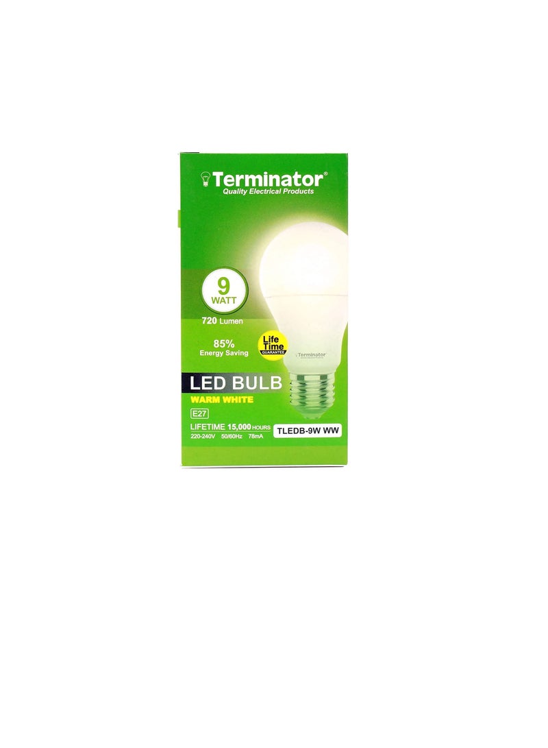 Terminator LED Bulb 9W Warm White E-27 TLEDB-9W WW ESMA Approved Terminator - Image 2