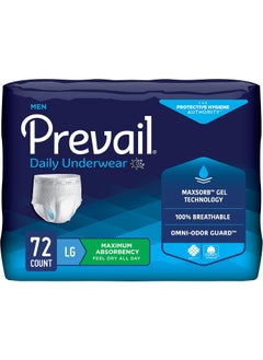 Prevail Proven | Large Pull-Up | Men's Incontinence Protective Underwear | Maximum Absorbency |18 Count (Pack of 4)