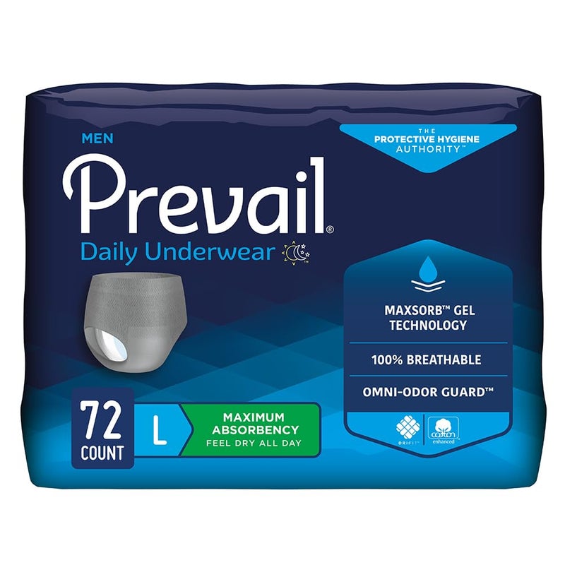 Prevail Proven Large PullUp Mens Incontinence Protective Underwear Maximum Absorbency 18 Count Pack of 4 - Image 3