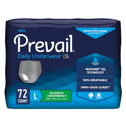Prevail Proven Large PullUp Mens Incontinence Protective Underwear Maximum Absorbency 18 Count Pack of 4 - Image 2