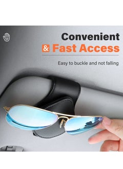 Glasses Clip for Car, 2 Pack Sun Visor Sunglasses Holder Clip Organizer Eyeglasses Mount with Card Clip for Car Sun Visor Magnetic Adsorption Leather Glasses Hanger, Black & Gray - pzsku/Z949C991D53E160BF6F53Z/45/_/1731495909/d8c57c4a-c0ba-4877-9a2b-13489f8a5474