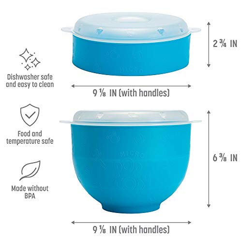 Goodful Silicone Popcorn Popper, Collapsible Hot Air Microwavable Popcorn Maker, Bowl Made without BPA, Blue - Image 4