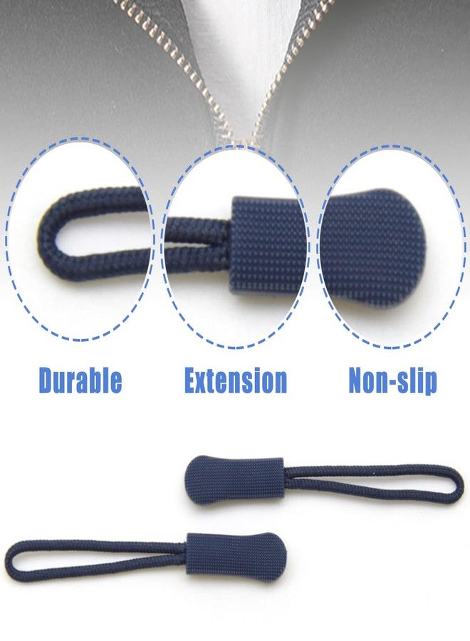 Ruidee 50 Pieces Zipper Pulls Zipper Tabs Zipper Pull Cord Extender Replacement Zipper Pulls for Backpacks, Jackets, Luggage, Purses, Handbags（Dark Blue） - Image 3