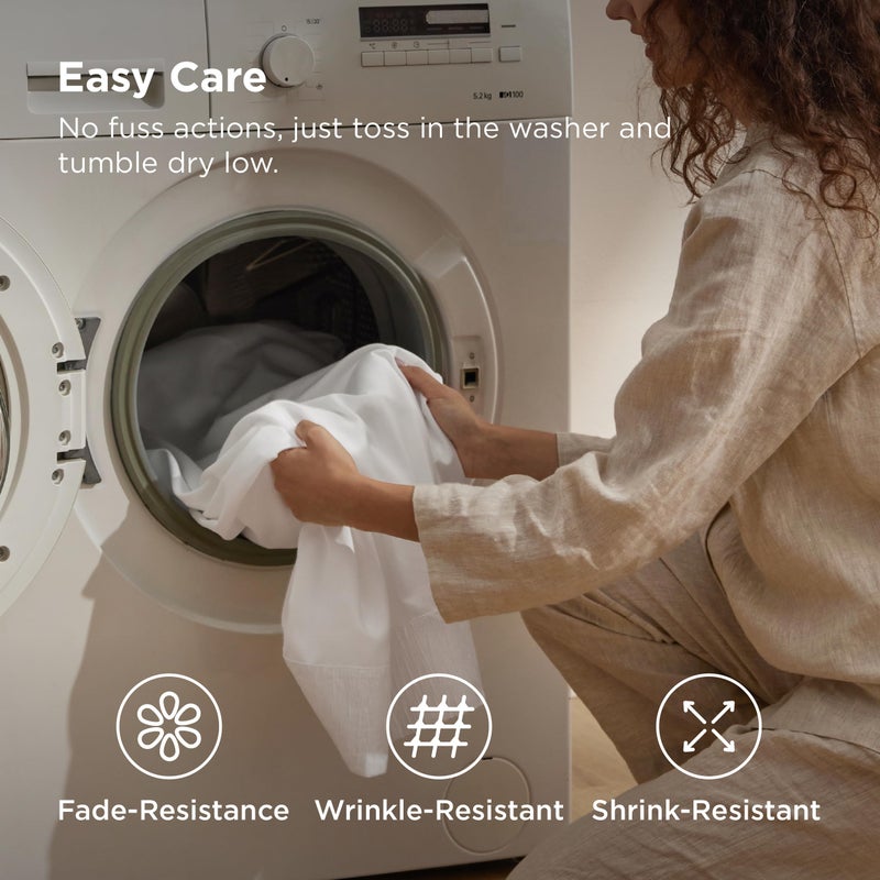 Bedsure Queen Sheet Set - 4 Pieces Soft Queen Size Sheets - Breathable & Cooling - Hotel Luxury - Easy Care Polyester Microfiber Bedding for Women, Men, Bright White - Image 5