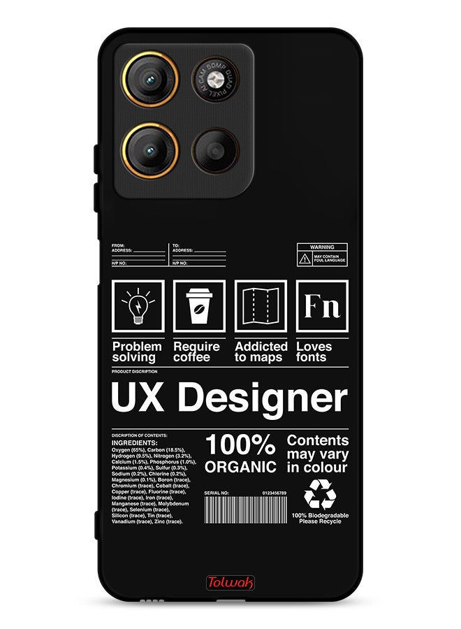 Tolwak Motorola Moto G15 Protective Case Cover Ux Designer Sticker