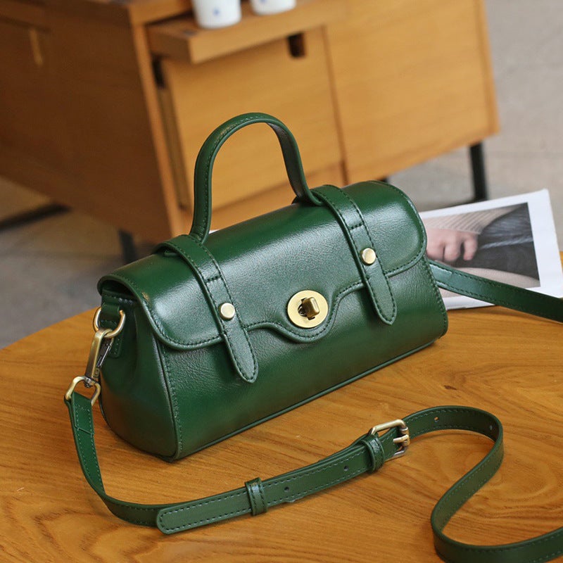 Summer Popular Genuine Leather Small Bag Women'S Baguette Bag All-Match Casual Vegetable Tanning Top Layer Cowhide Women'S Bag Crossbody Bag - Image 1