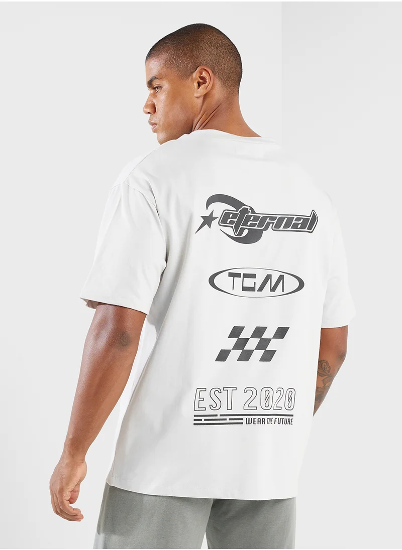 ذا جيفينج موفمنت Oversized Racing Printed T-Shirt