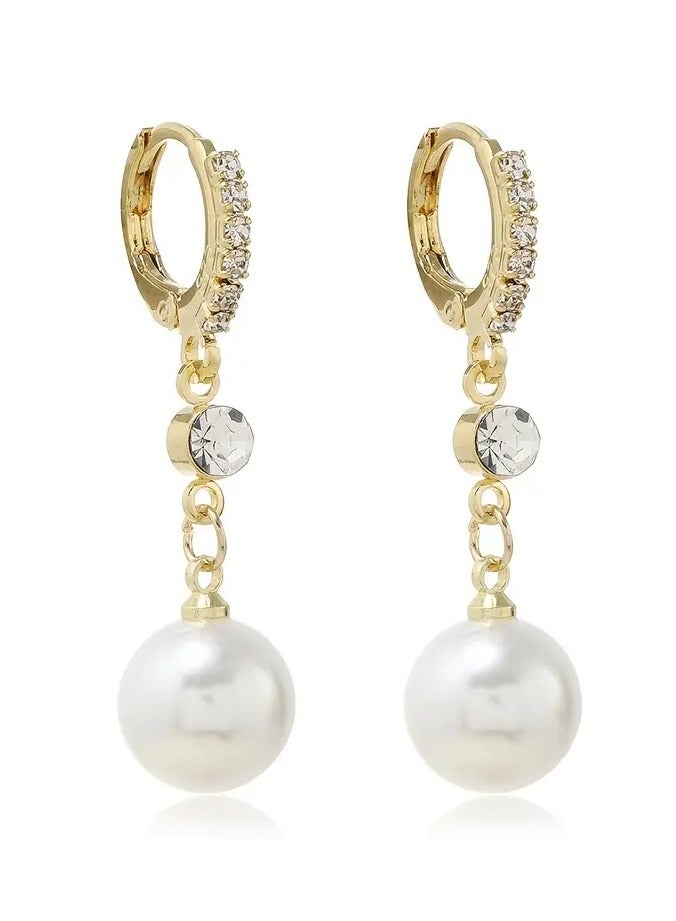 Home Clearance Sale Elegant Pearl Drop Earrings Simple Fashion Everyday Party Wear Dangle Earrings Gift For Women Mom - Image 3