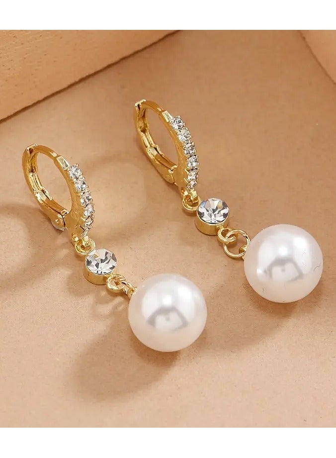 Home Clearance Sale Elegant Pearl Drop Earrings Simple Fashion Everyday Party Wear Dangle Earrings Gift For Women Mom - Image 1
