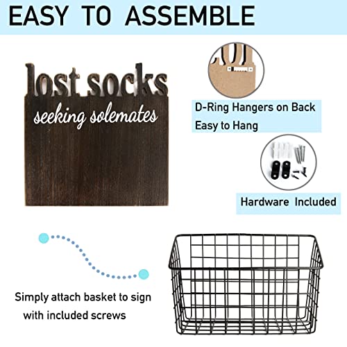 EVA murmure Cutout Letters Lost Socks - Laundry Room Organization, Farmhouse Laundry Room Decor And Accessories Laundry Sign Wall Decor - House Decor, Gifts For Women - 11x12x6inches-brown - Image 5
