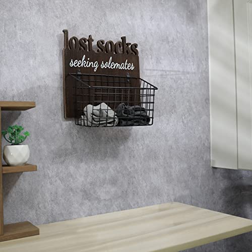 EVA murmure Cutout Letters Lost Socks - Laundry Room Organization, Farmhouse Laundry Room Decor And Accessories Laundry Sign Wall Decor - House Decor, Gifts For Women - 11x12x6inches-brown - Image 2