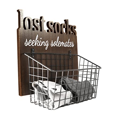 EVA murmure Cutout Letters Lost Socks - Laundry Room Organization, Farmhouse Laundry Room Decor And Accessories Laundry Sign Wall Decor - House Decor, Gifts For Women - 11x12x6inches-brown - Image 1