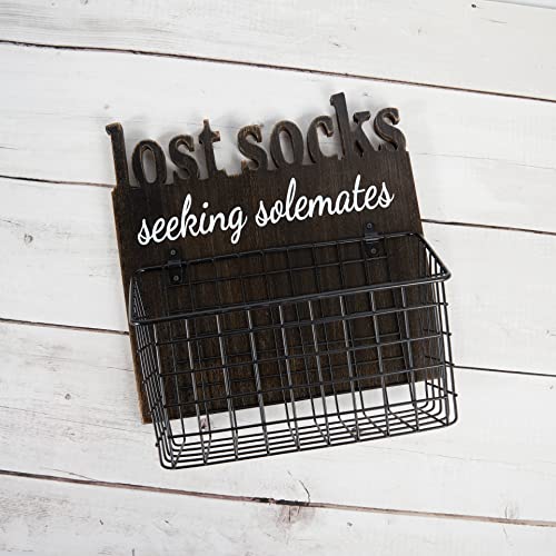 EVA murmure Cutout Letters Lost Socks - Laundry Room Organization, Farmhouse Laundry Room Decor And Accessories Laundry Sign Wall Decor - House Decor, Gifts For Women - 11x12x6inches-brown - Image 4