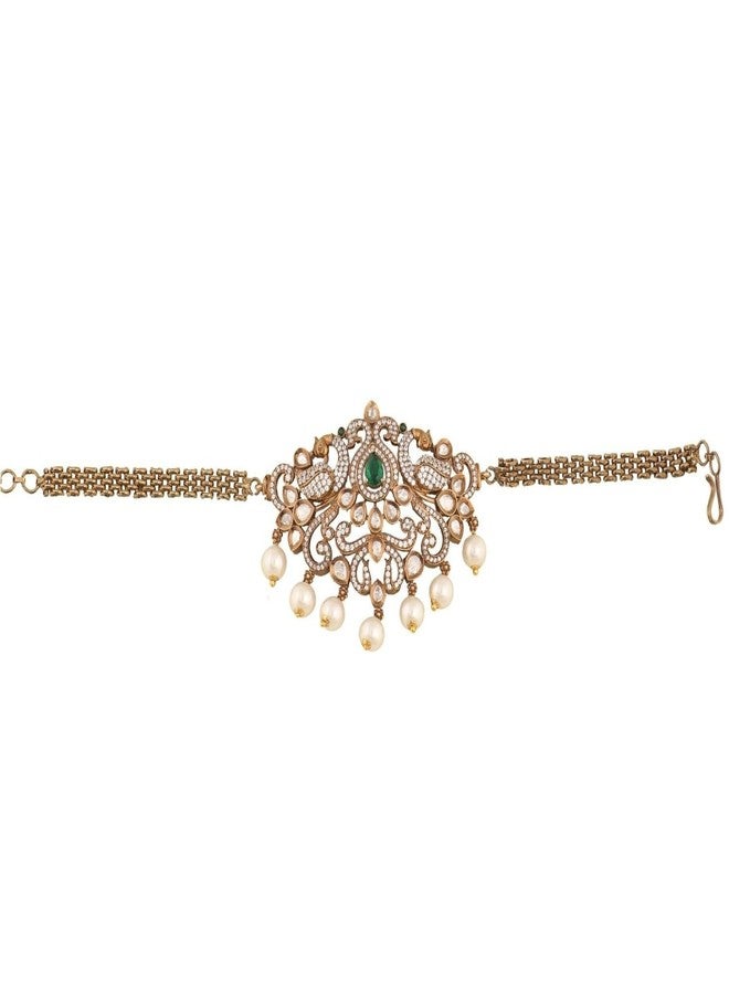 TARINIKA Brass Jean Nakshatra Mini Choker Necklace with Peacock Design - Indian Jewelry Sets for Women | Perfect for Ethnic Occasions | Traditional South Indian Necklace | 1 Year Warranty* - Image 1